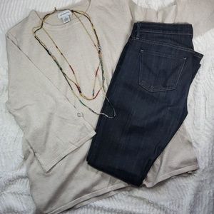 Liz Claiborne Tan Tunic Sweater: Size XL.